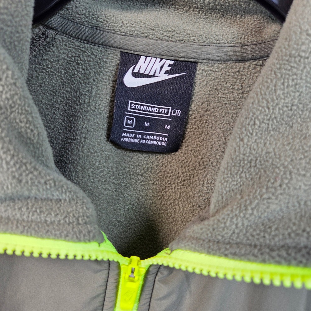 Nike Mens Winterized Half Zip Fleece Pullover Medium Green Neon Casual - Picture 5 of 10